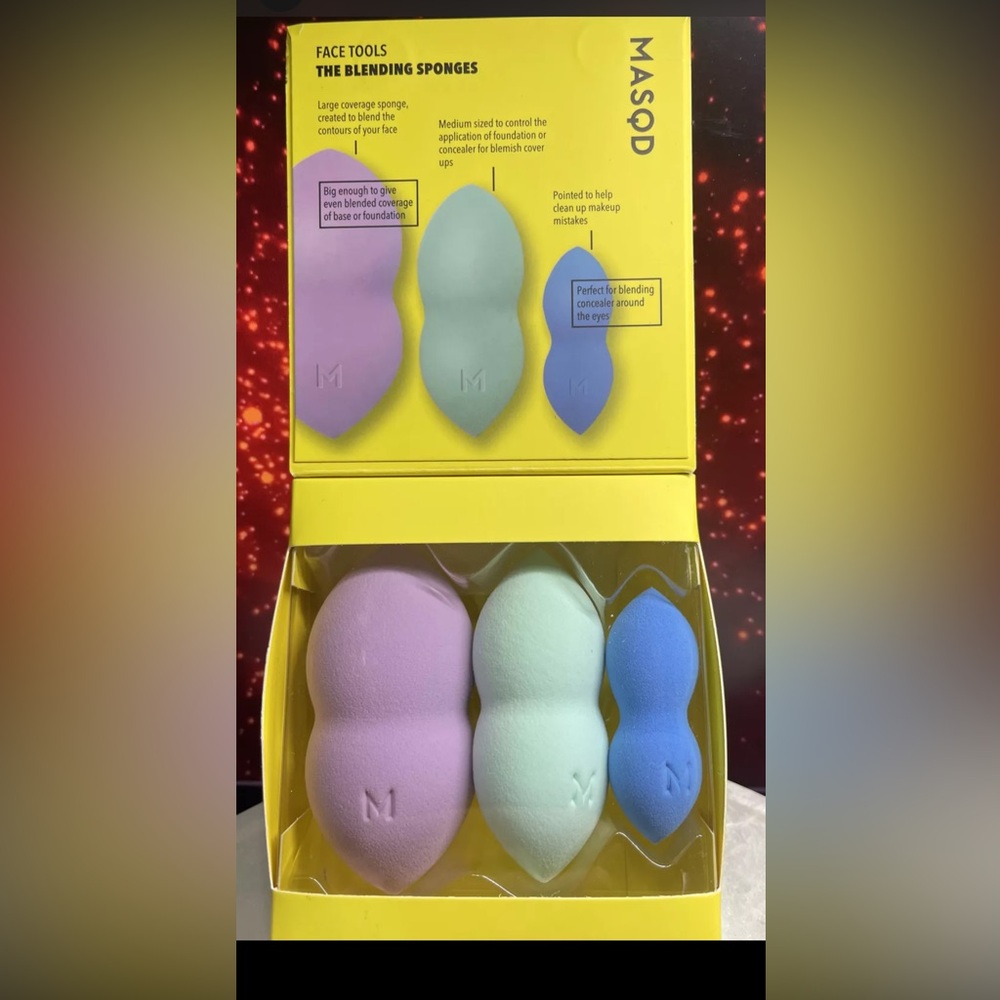 MASQD ~ 3PC Beauty Blending Sponges ~ BNIB